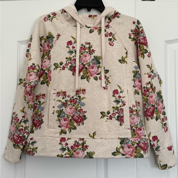 Anthropologie Tops - Daily Practice Hooded Floral Sweatshirt
